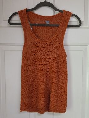 ARIES Open-Knit Tank Top in Rust Sz Small